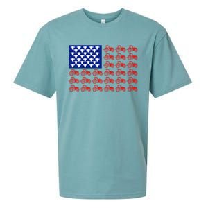 Patriotic Tractor American Flag 4th Of July Farmer Cow Lover Cute Gift Sueded Cloud Jersey T-Shirt