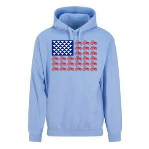 Patriotic Tractor American Flag 4th Of July Farmer Cow Lover Cute Gift Unisex Surf Hoodie