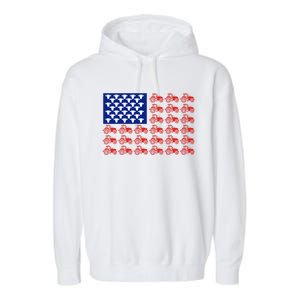 Patriotic Tractor American Flag 4th Of July Farmer Cow Lover Cute Gift Garment-Dyed Fleece Hoodie