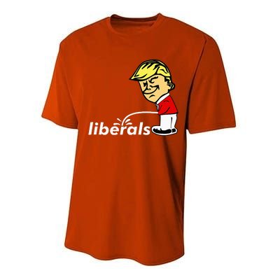 Pro Trump Anti Liberal Donald Trump Pissing On Liberals Performance Sprint T-Shirt