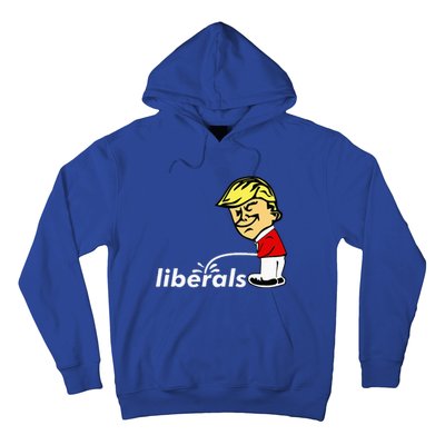 Pro Trump Anti Liberal Donald Trump Pissing On Liberals Hoodie