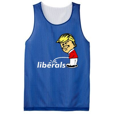 Pro Trump Anti Liberal Donald Trump Pissing On Liberals Mesh Reversible Basketball Jersey Tank