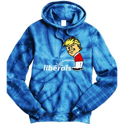 Pro Trump Anti Liberal Donald Trump Pissing On Liberals Tie Dye Hoodie