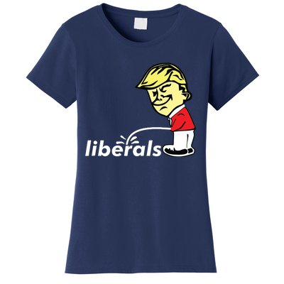 Pro Trump Anti Liberal Donald Trump Pissing On Liberals Gift Women's T-Shirt