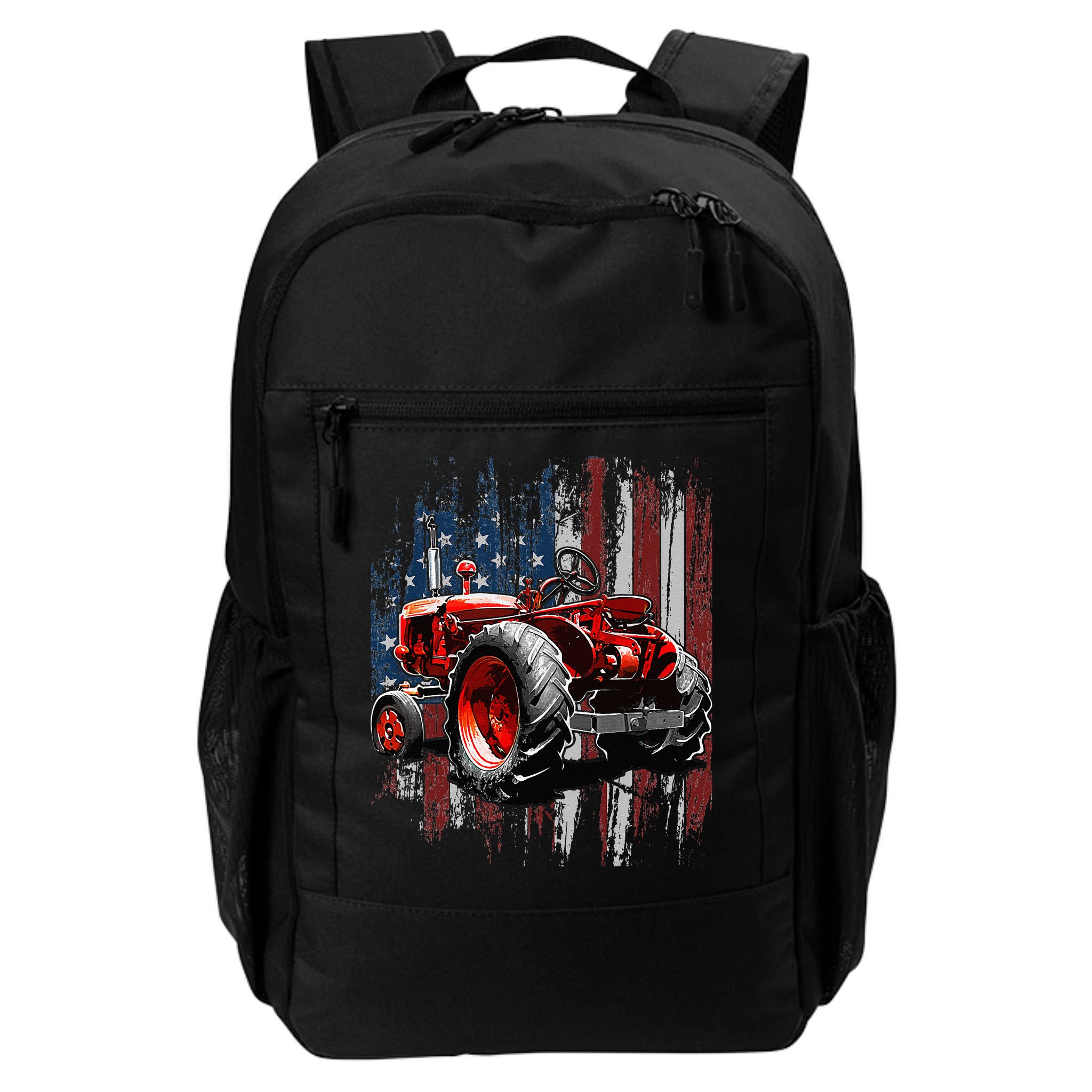 Patriotic Tractor American Flag Tractor Farmer Farm Gift Backpack