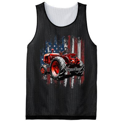 Patriotic Tractor American Flag Tractor Farmer Farm Gift Mesh Reversible Basketball Jersey Tank