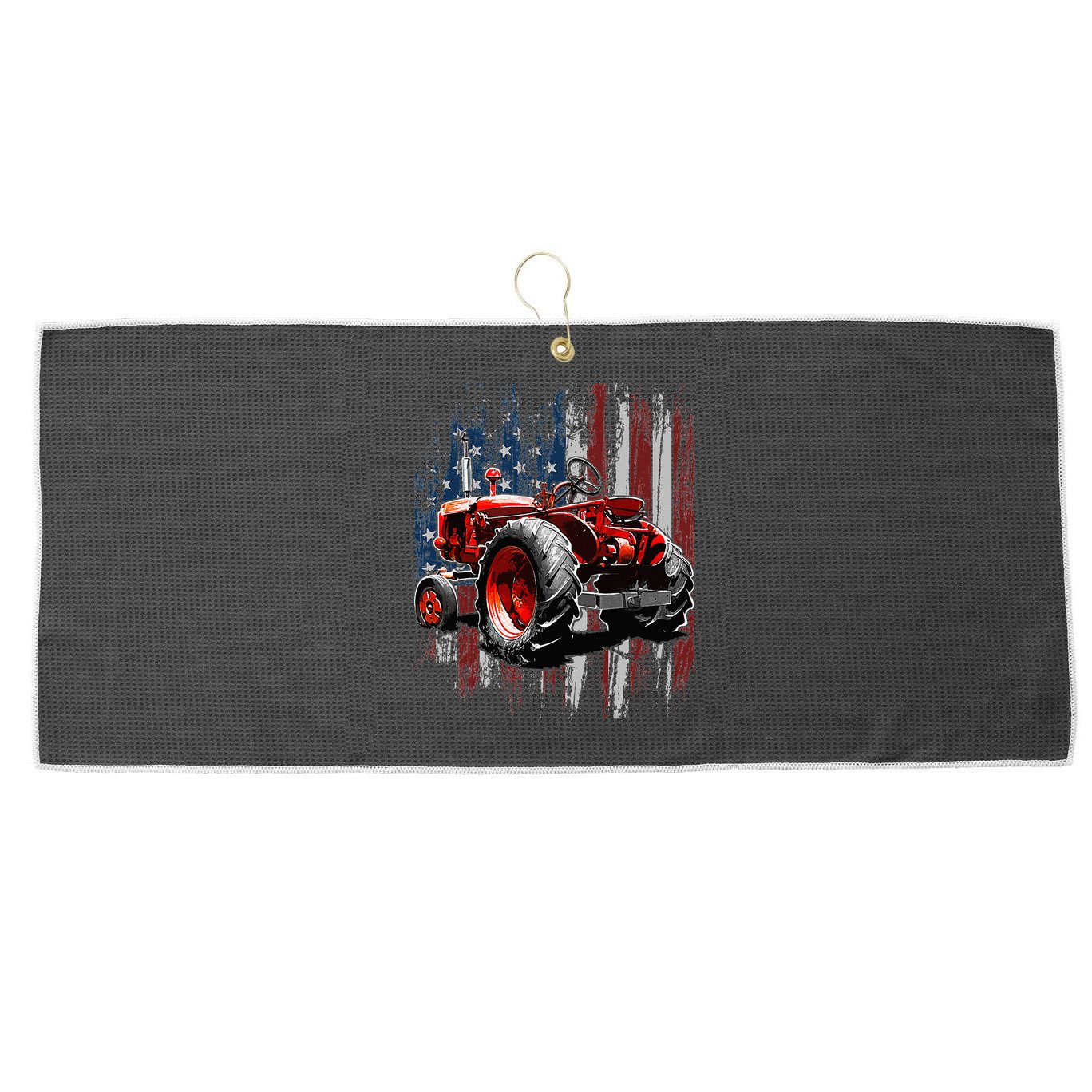 Patriotic Tractor American Flag Tractor Farmer Farm Gift Large Microfiber Waffle Golf Towel