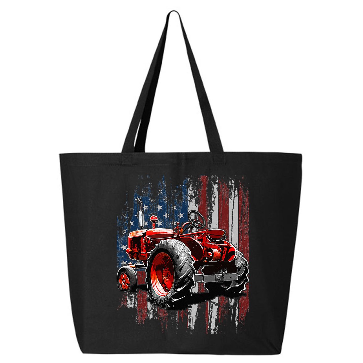 Patriotic Tractor American Flag Tractor Farmer Farm Gift 25L Jumbo Tote