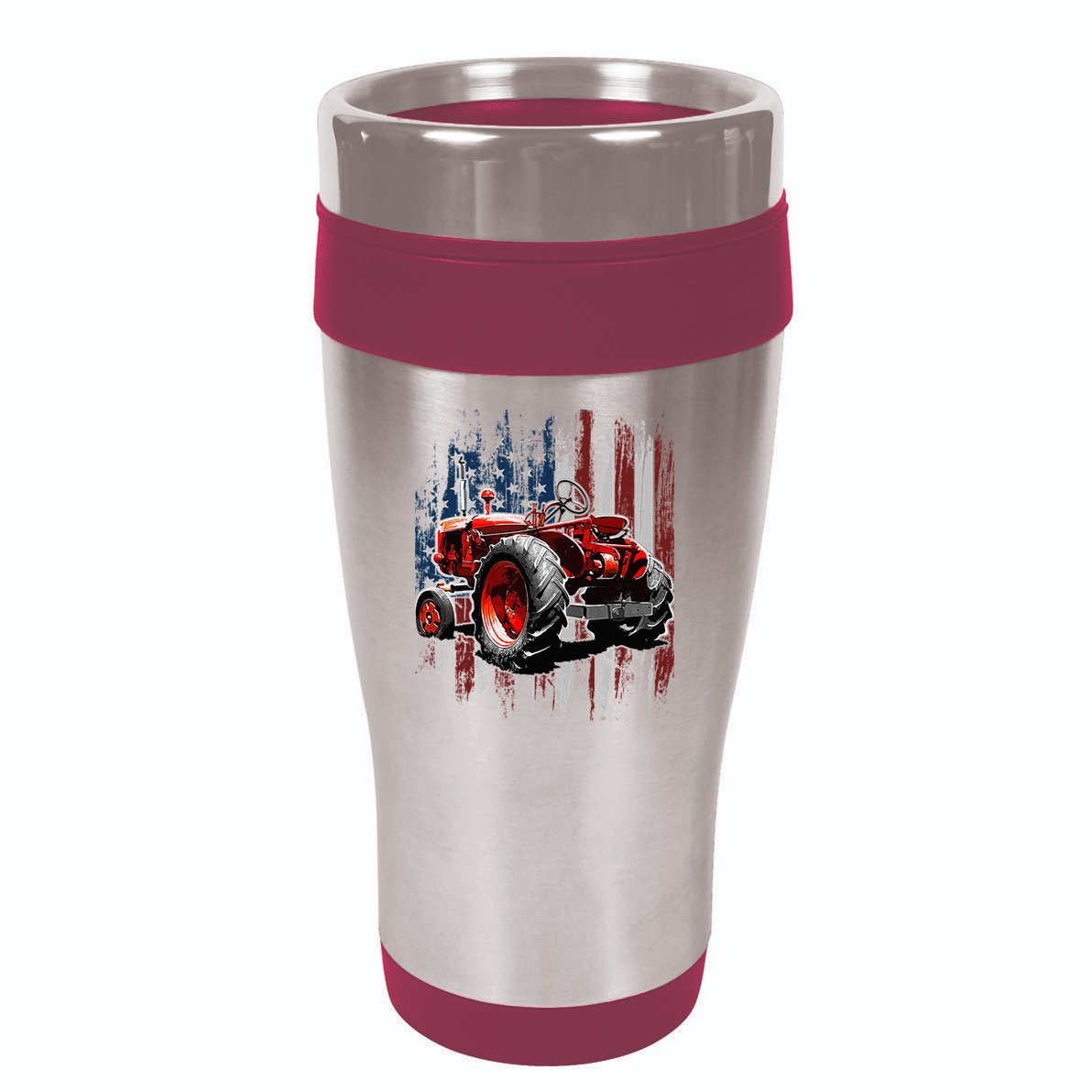 Patriotic Tractor American Flag Tractor Farmer Farm Gift 16oz Travel Tumbler