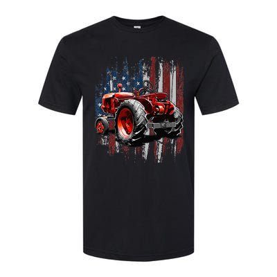 Patriotic Tractor American Flag Tractor Farmer Farm Gift Softstyle CVC T-Shirt