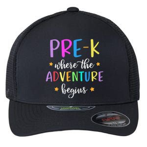 Pre-K Teacher Adventure Begins Teacher Preschool Flexfit Unipanel Trucker Cap