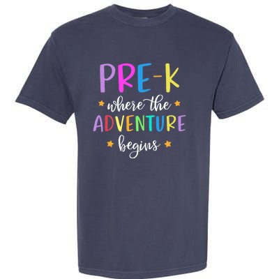 Pre-K Teacher Adventure Begins Teacher Preschool Garment-Dyed Heavyweight T-Shirt