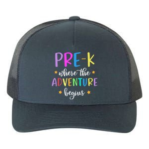 Pre-K Teacher Adventure Begins Teacher Preschool Yupoong Adult 5-Panel Trucker Hat