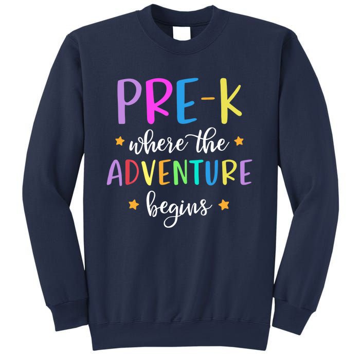 Pre-K Teacher Adventure Begins Teacher Preschool Sweatshirt