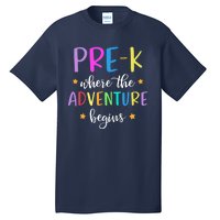 Pre-K Teacher Adventure Begins Teacher Preschool Tall T-Shirt