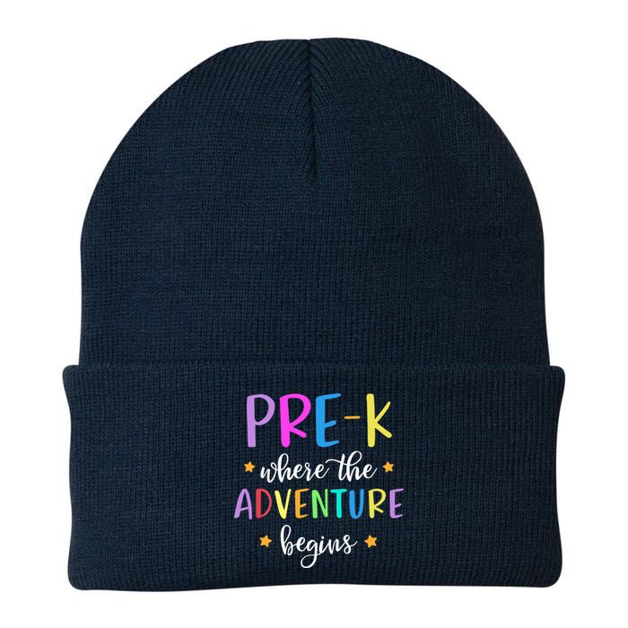 Pre-K Teacher Adventure Begins Teacher Preschool Knit Cap Winter Beanie