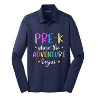 Pre-K Teacher Adventure Begins Teacher Preschool Silk Touch Performance Long Sleeve Polo