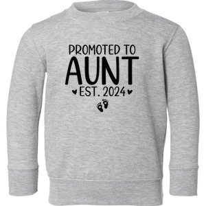 Promoted To Aunt 2024 First Time New Aunt Pregnancy Toddler Sweatshirt