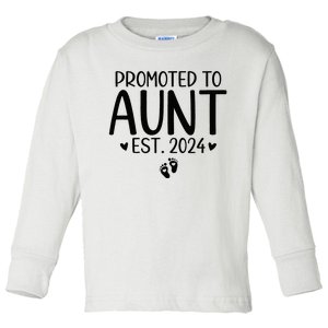 Promoted To Aunt 2024 First Time New Aunt Pregnancy Toddler Long Sleeve Shirt