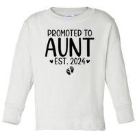 Promoted To Aunt 2024 First Time New Aunt Pregnancy Toddler Long Sleeve Shirt