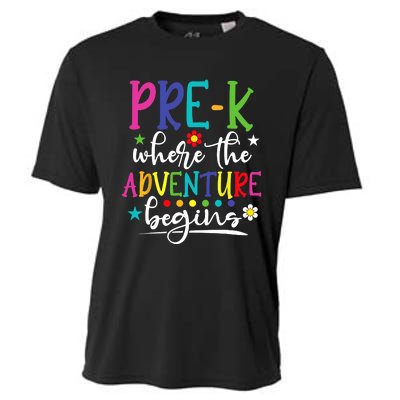 PreK Teacher Adventure Begins First Day Preschool Teachers Cooling Performance Crew T-Shirt