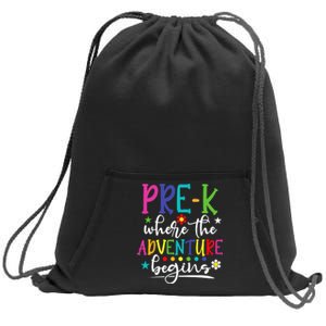 PreK Teacher Adventure Begins First Day Preschool Teachers Sweatshirt Cinch Pack Bag