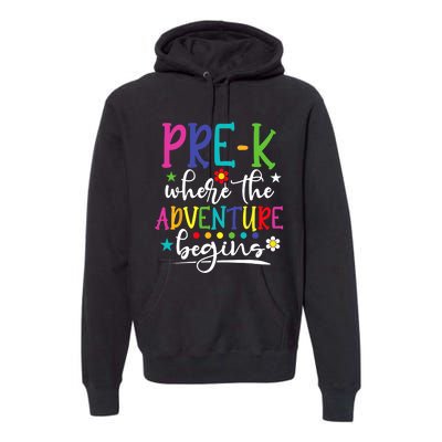 PreK Teacher Adventure Begins First Day Preschool Teachers Premium Hoodie