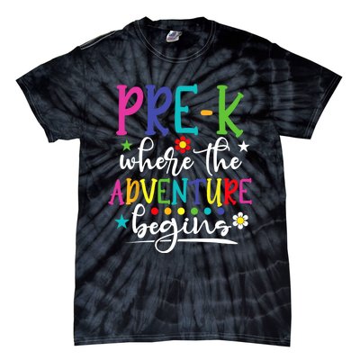 PreK Teacher Adventure Begins First Day Preschool Teachers Tie-Dye T-Shirt