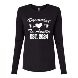 Promoted To Auntie 2024 Soon To Be Auntie Pregnancy Gift Womens Cotton Relaxed Long Sleeve T-Shirt