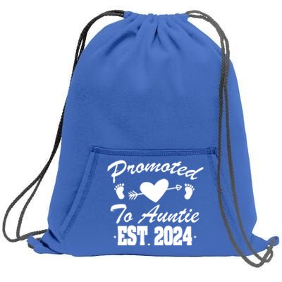 Promoted To Auntie 2024 Soon To Be Auntie Pregnancy Gift Sweatshirt Cinch Pack Bag