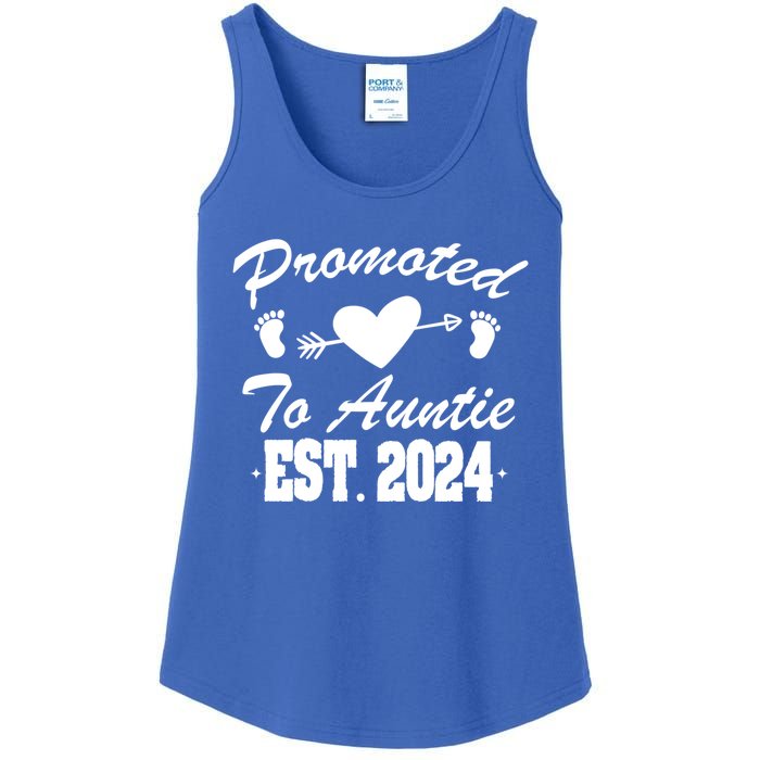 Promoted To Auntie 2024 Soon To Be Auntie Pregnancy Gift Ladies Essential Tank