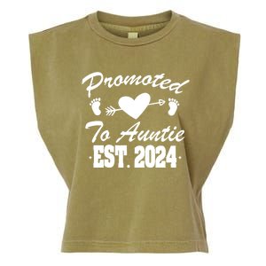 Promoted To Auntie 2024 Soon To Be Auntie Pregnancy Gift Garment-Dyed Women's Muscle Tee