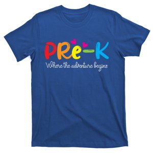 PreK Teacher Adventure Begins Teacher Preschool Cute Gift T-Shirt