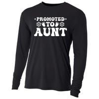 Promoted To Aunt Announcement Graphic Cooling Performance Long Sleeve Crew