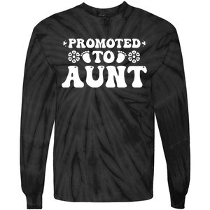 Promoted To Aunt Announcement Graphic Tie-Dye Long Sleeve Shirt