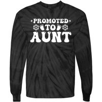 Promoted To Aunt Announcement Graphic Tie-Dye Long Sleeve Shirt