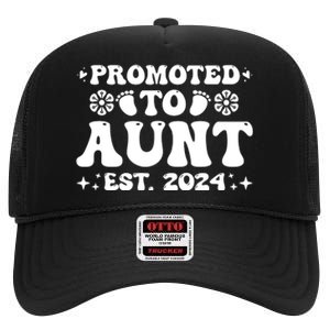 Promoted To Aunt Est. 2024 High Crown Mesh Back Trucker Hat