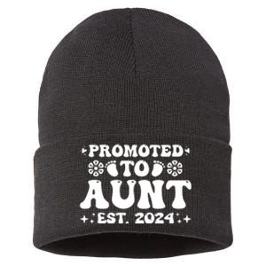 Promoted To Aunt Est. 2024 Sustainable Knit Beanie