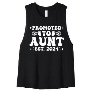 Promoted To Aunt Est. 2024 Women's Racerback Cropped Tank