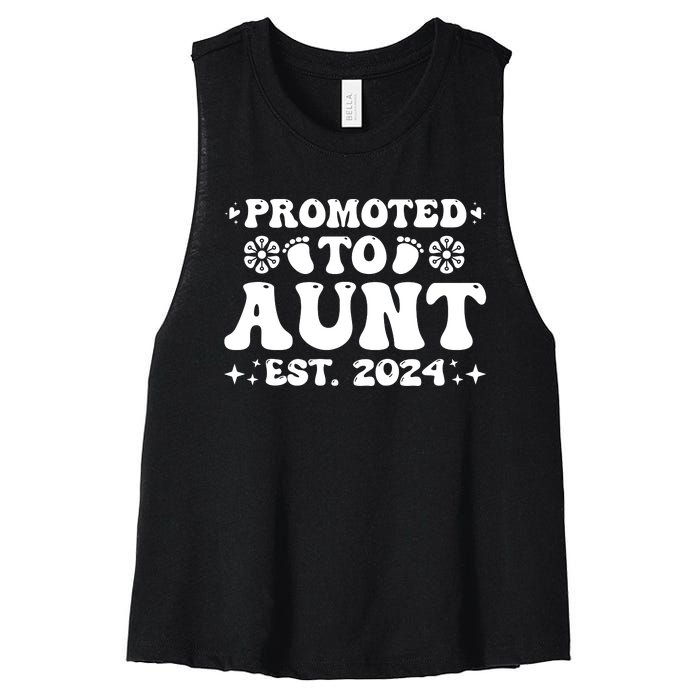 Promoted To Aunt Est. 2024 Women's Racerback Cropped Tank