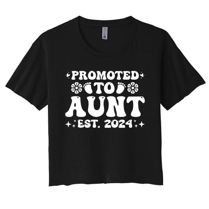 Promoted To Aunt Est. 2024 Women's Crop Top Tee