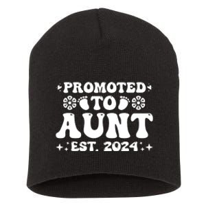 Promoted To Aunt Est. 2024 Short Acrylic Beanie