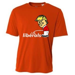 Pro Trump Anti Liberal Donald Trump Pissing On Liberals Cooling Performance Crew T-Shirt