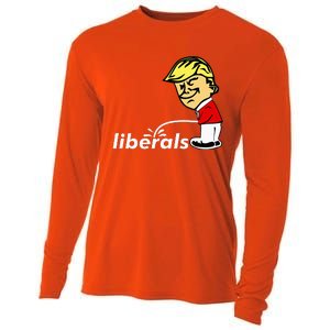 Pro Trump Anti Liberal Donald Trump Pissing On Liberals Cooling Performance Long Sleeve Crew