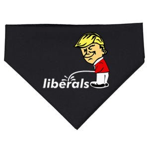 Pro Trump Anti Liberal Donald Trump Pissing On Liberals USA-Made Doggie Bandana