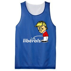 Pro Trump Anti Liberal Donald Trump Pissing On Liberals Mesh Reversible Basketball Jersey Tank