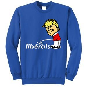 Pro Trump Anti Liberal Donald Trump Pissing On Liberals Tall Sweatshirt