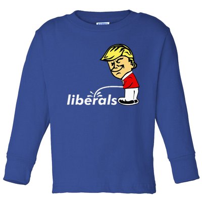 Pro Trump Anti Liberal Donald Trump Pissing On Liberals Toddler Long Sleeve Shirt