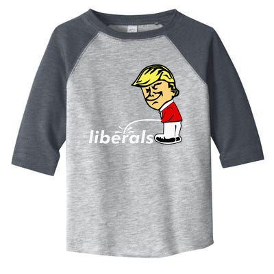 Pro Trump Anti Liberal Donald Trump Pissing On Liberals Toddler Fine Jersey T-Shirt