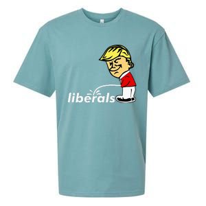 Pro Trump Anti Liberal Donald Trump Pissing On Liberals Sueded Cloud Jersey T-Shirt